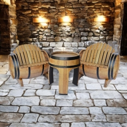 2 x Fotel beczka + Stolik Kawowy